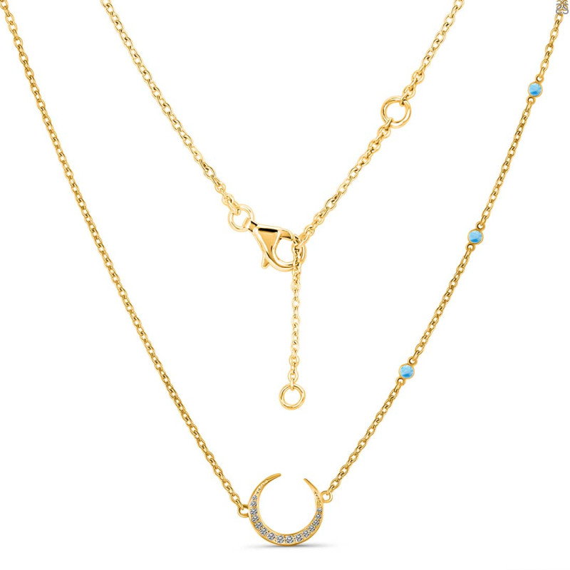 Larimar & White Topaz Necklace LAR-RN-30.