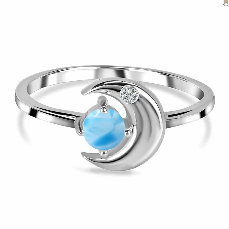 Larimar & White Topaz Ring LAR-RR-140.