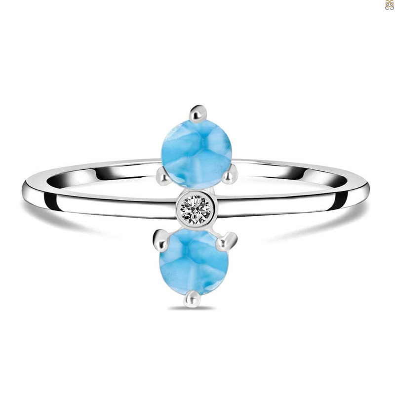 Larimar & White Topaz Ring LAR-RR-20.
