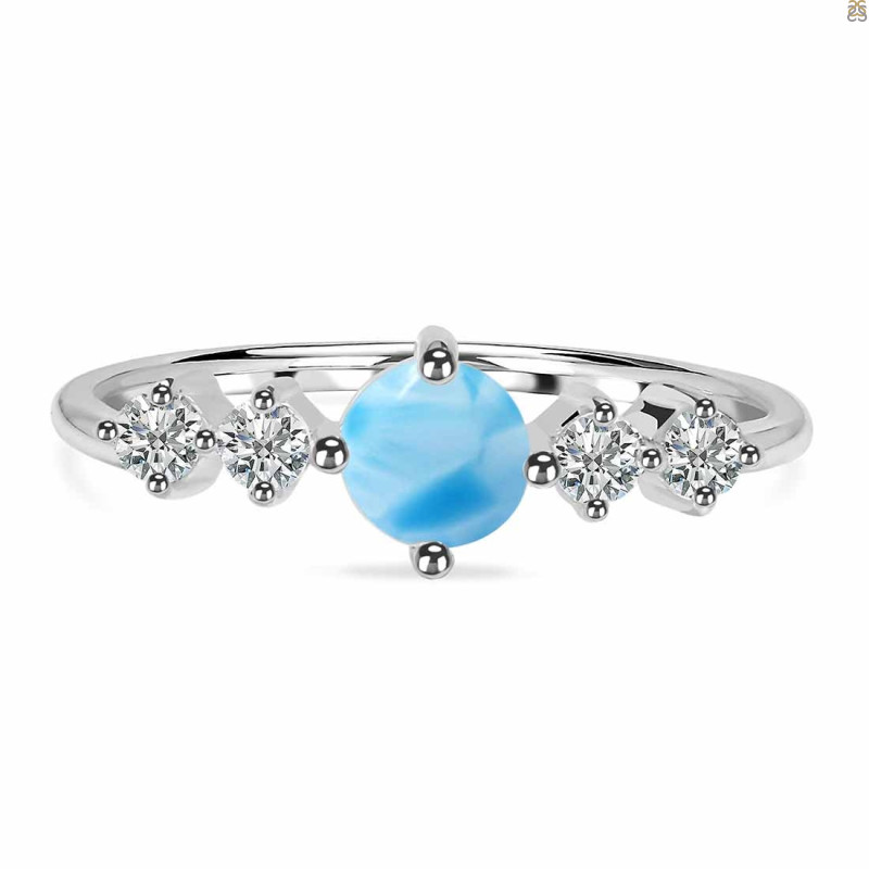 Larimar & White Topaz Ring LAR-RR-278.