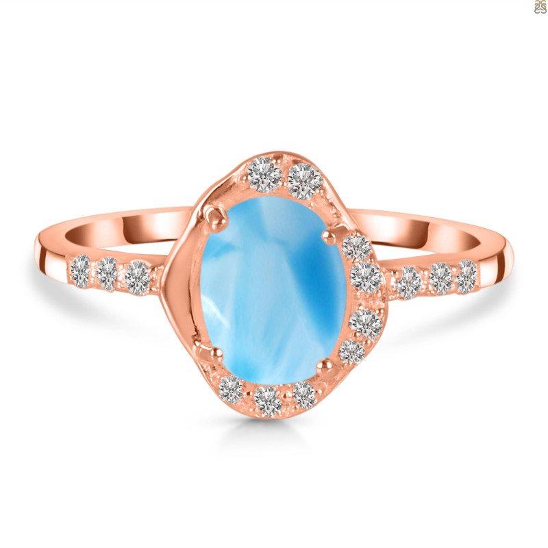 Larimar & White Topaz Ring LAR-RR-359.