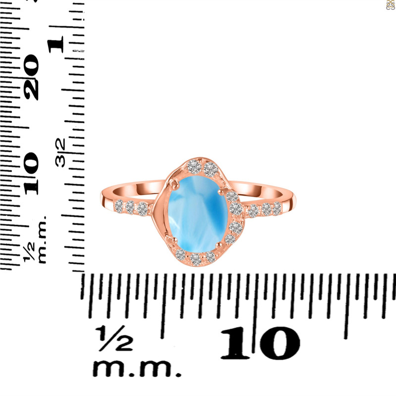 Larimar & White Topaz Ring LAR-RR-359.