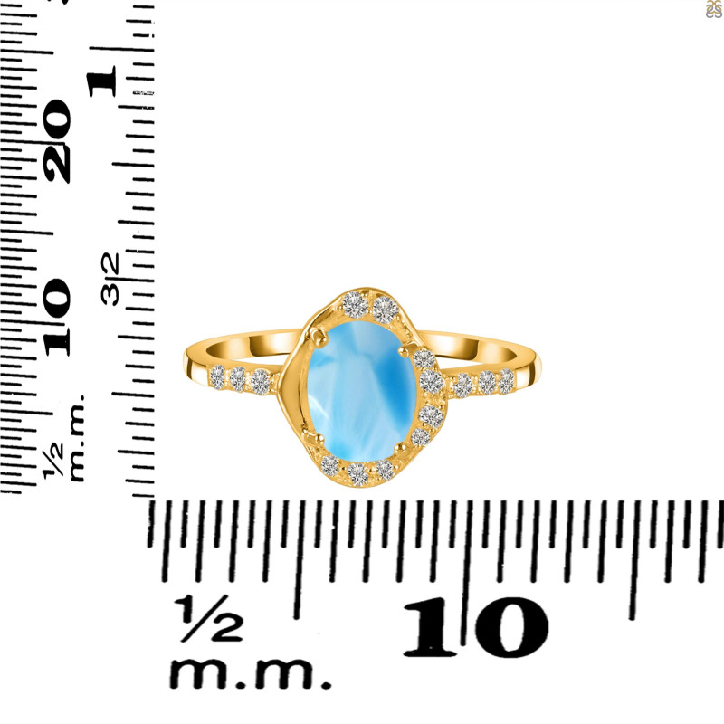 Larimar & White Topaz Ring LAR-RR-359.