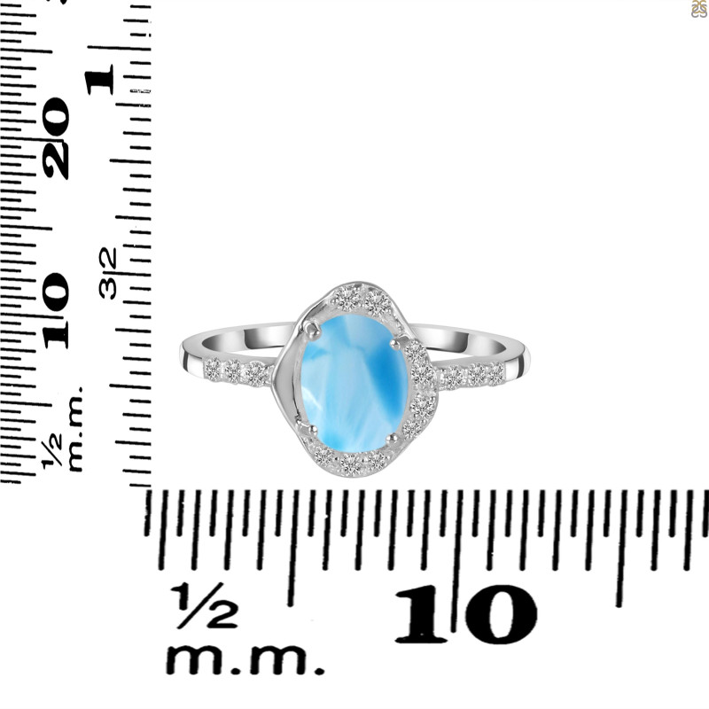 Larimar & White Topaz Ring LAR-RR-359.