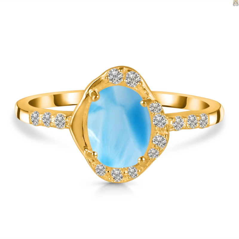 Larimar & White Topaz Ring LAR-RR-359.