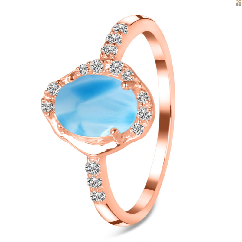 Larimar & White Topaz Ring LAR-RR-359.