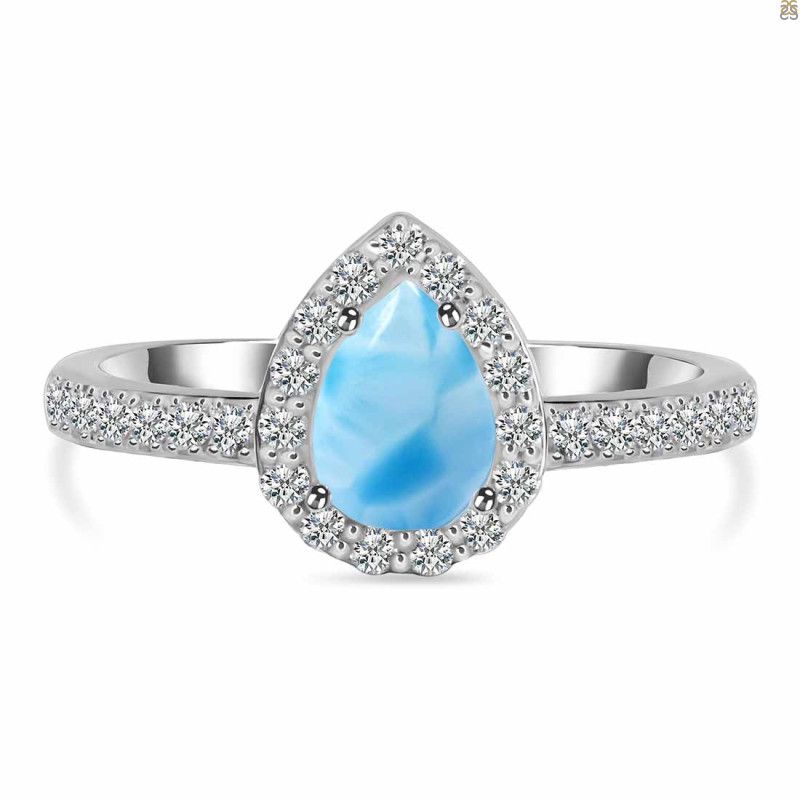 Larimar & White Topaz Ring LAR-RR-40.