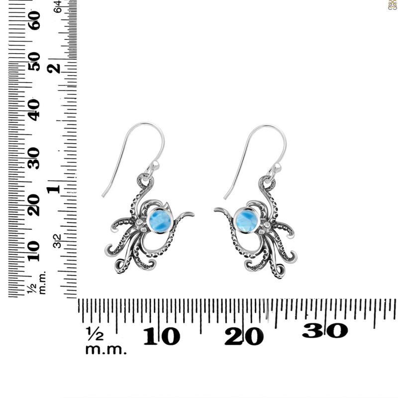 Larimar Octopus Earring LAR-RUE-15.