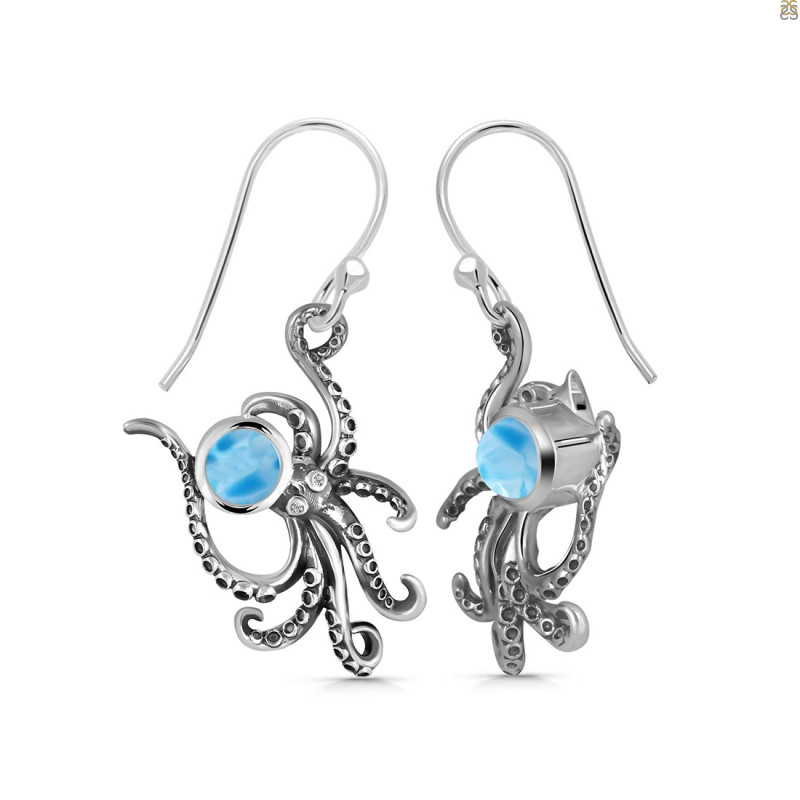 Larimar Octopus Earring