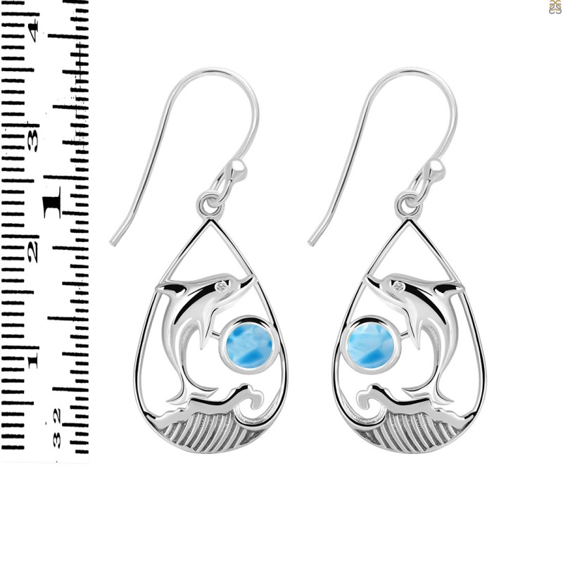 Larimar Dolphin Earring LAR-RUE-26.