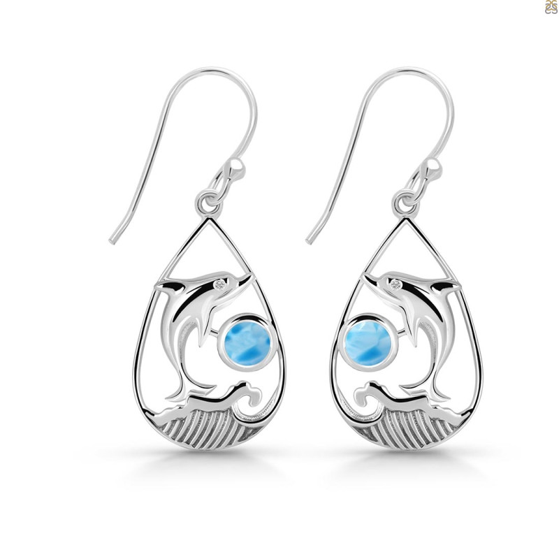 Larimar Dolphin Earring LAR-RUE-26.