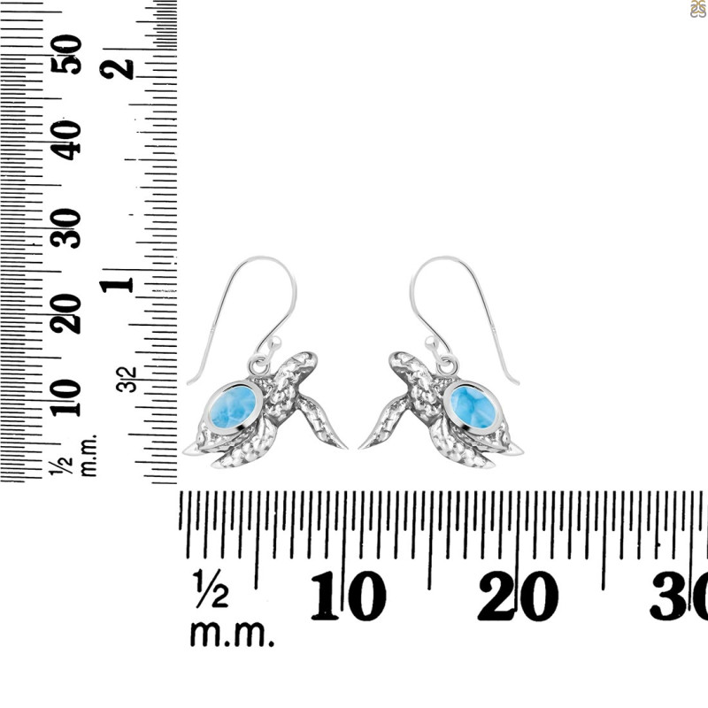 Larimar Turtle Earring LAR-RUE-42.
