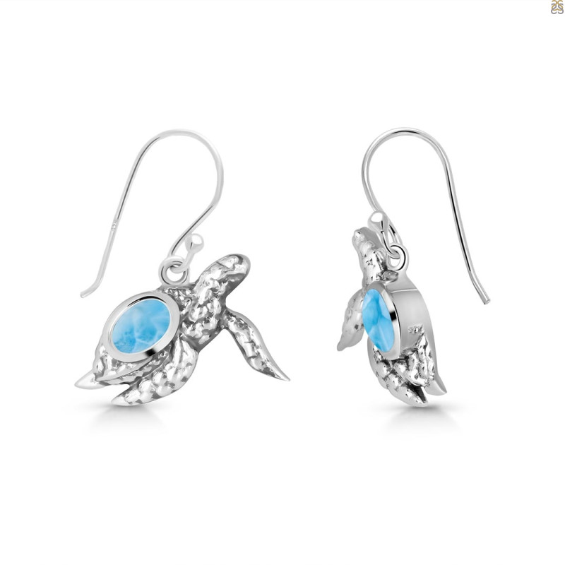 Larimar Turtle Earring