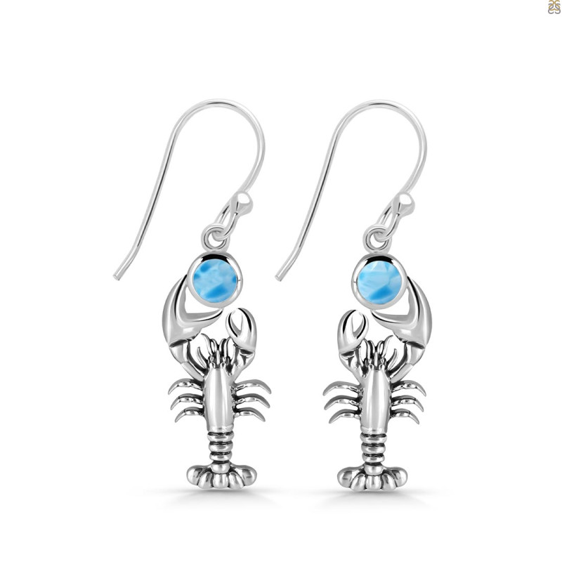 Larimar Lobster Earring LAR-RUE-45.