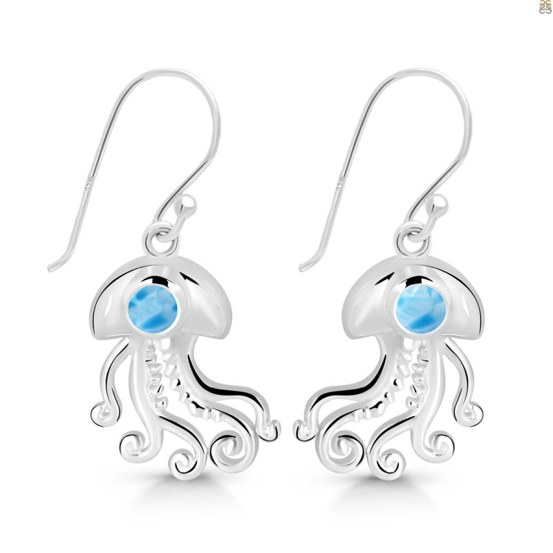 Larimar Jelly Fish Earring LAR-RUE-47.