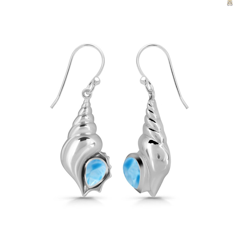 Larimar Shell Earring