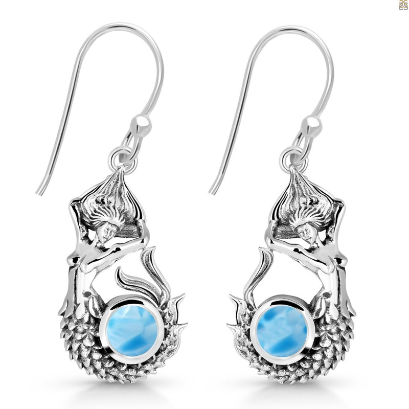 Larimar Mermaid Earring LAR-RUE-51.