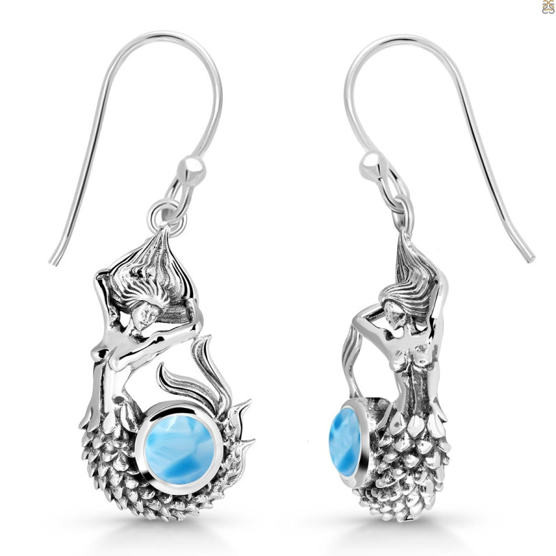 Larimar Mermaid Earring