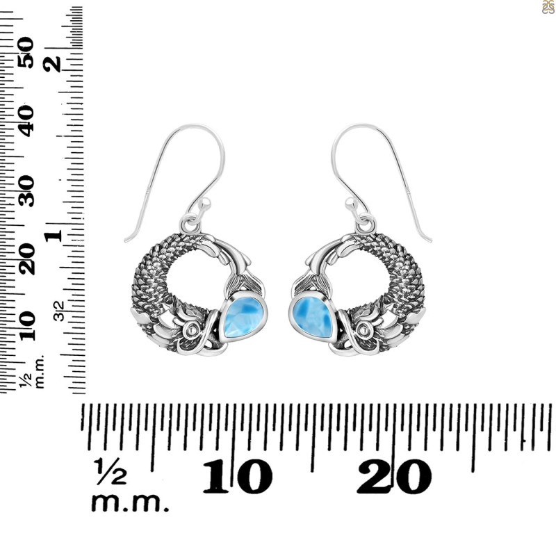 Larimar Fish Earring LAR-RUE-56.