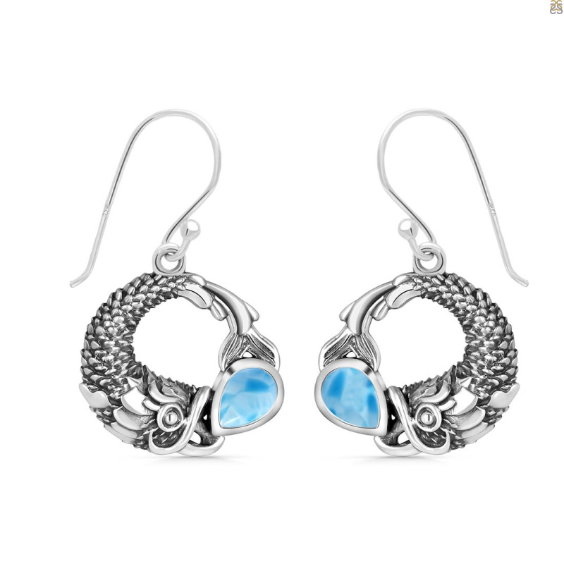 Larimar Fish Earring LAR-RUE-56.