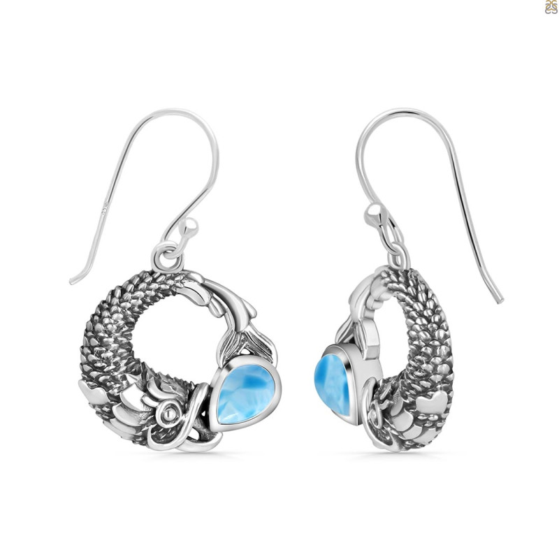 Larimar Fish Earring