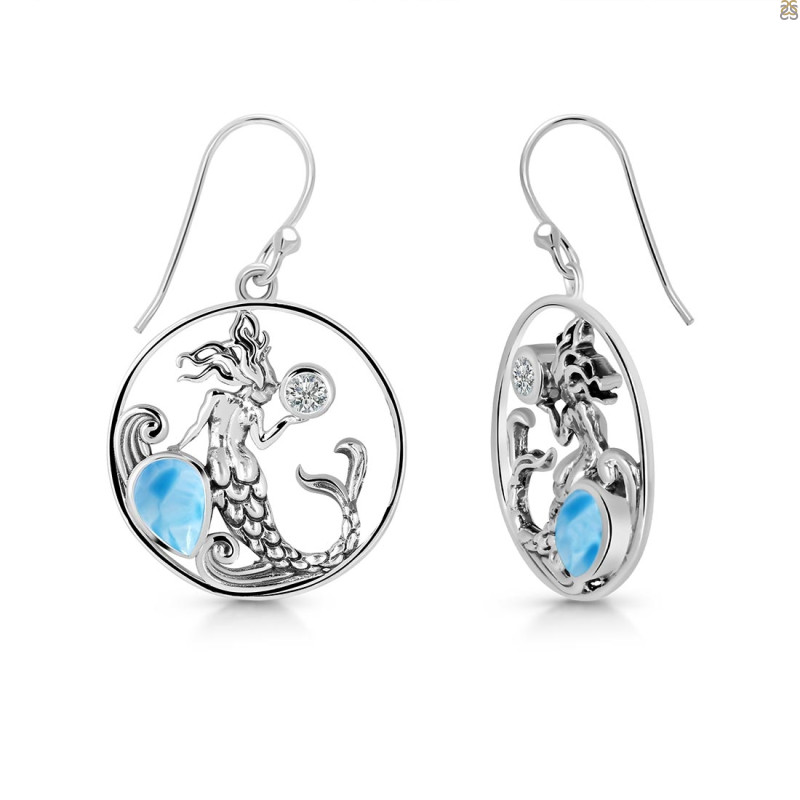Larimar & Blur Topaz Mermaid Earring