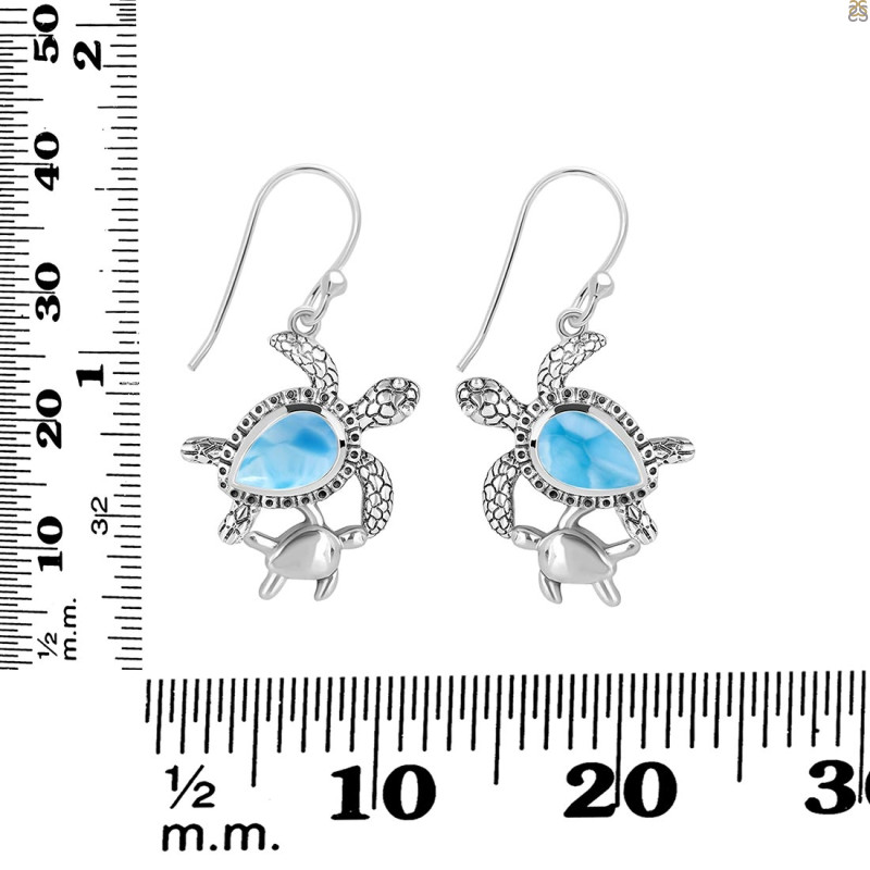 Larimar Turtle Earring LAR-RUE-58.