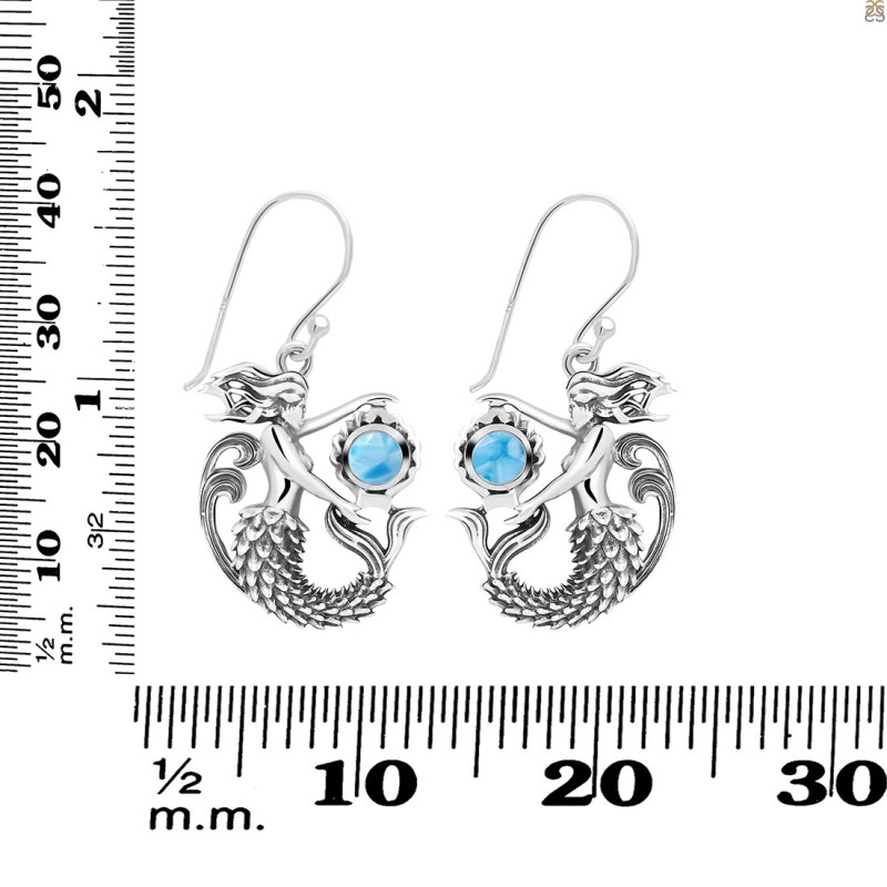 Larimar Mermaid Earring LAR-RUE-59.