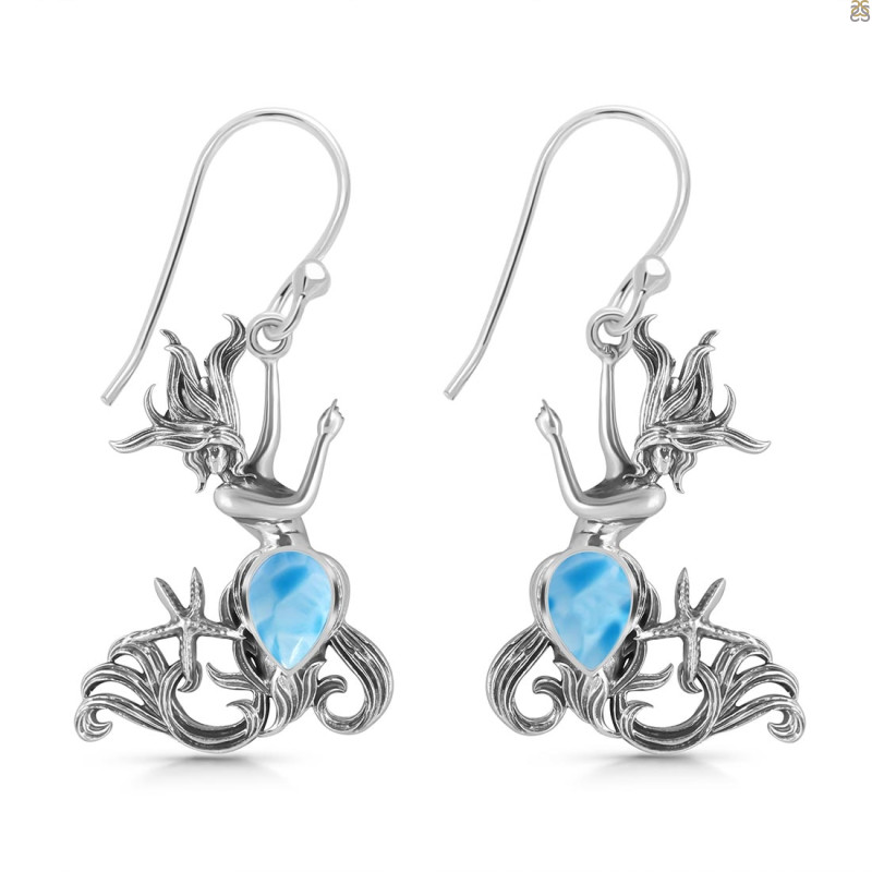 Larimar Mermaid Earring LAR-RUE-61.