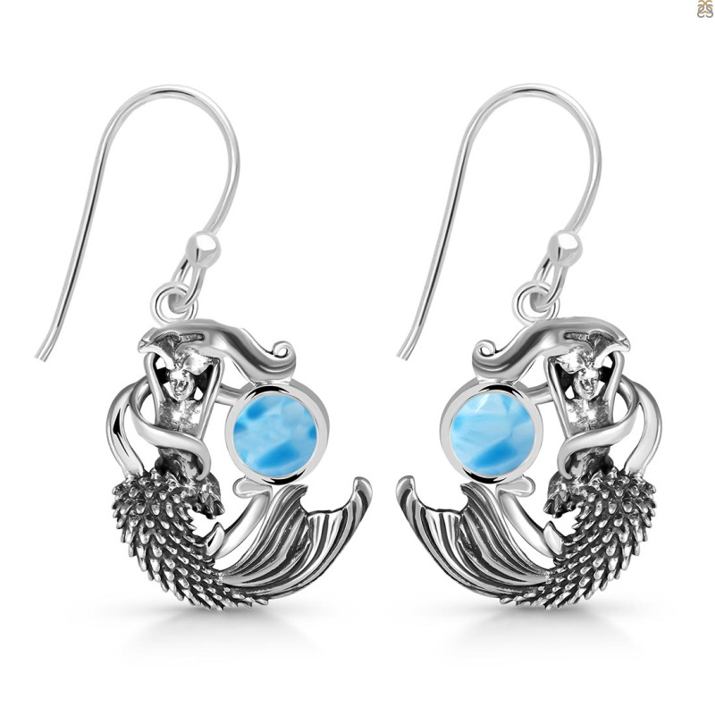 Larimar Mermaid Earring LAR-RUE-63.