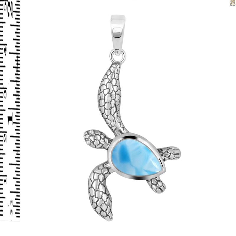 Larimar Turtle Pendant LAR-RUP-3.
