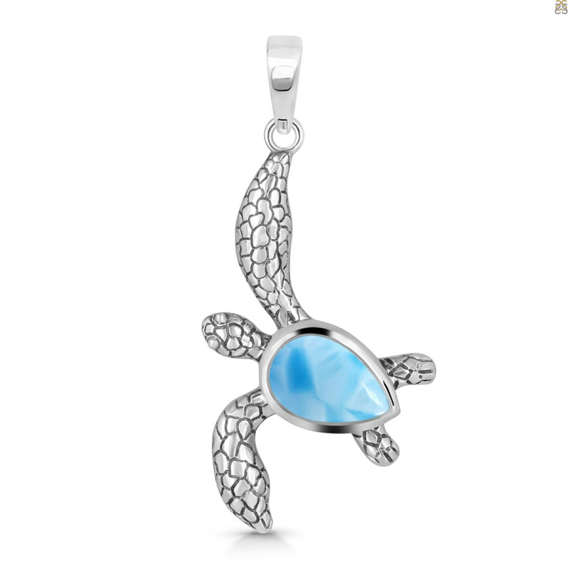 Larimar Turtle Pendant LAR-RUP-3.