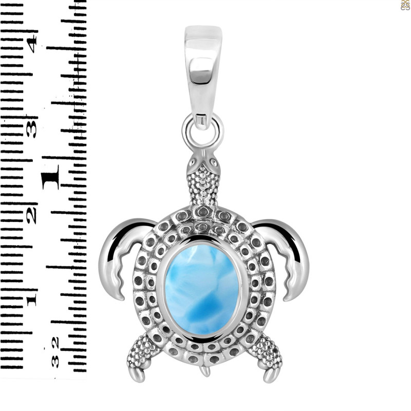 Larimar Turtle Pendant LAR-RUP-4.