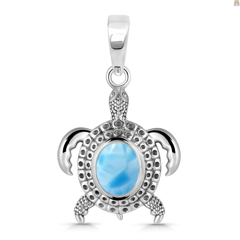 Larimar Turtle Pendant LAR-RUP-4.
