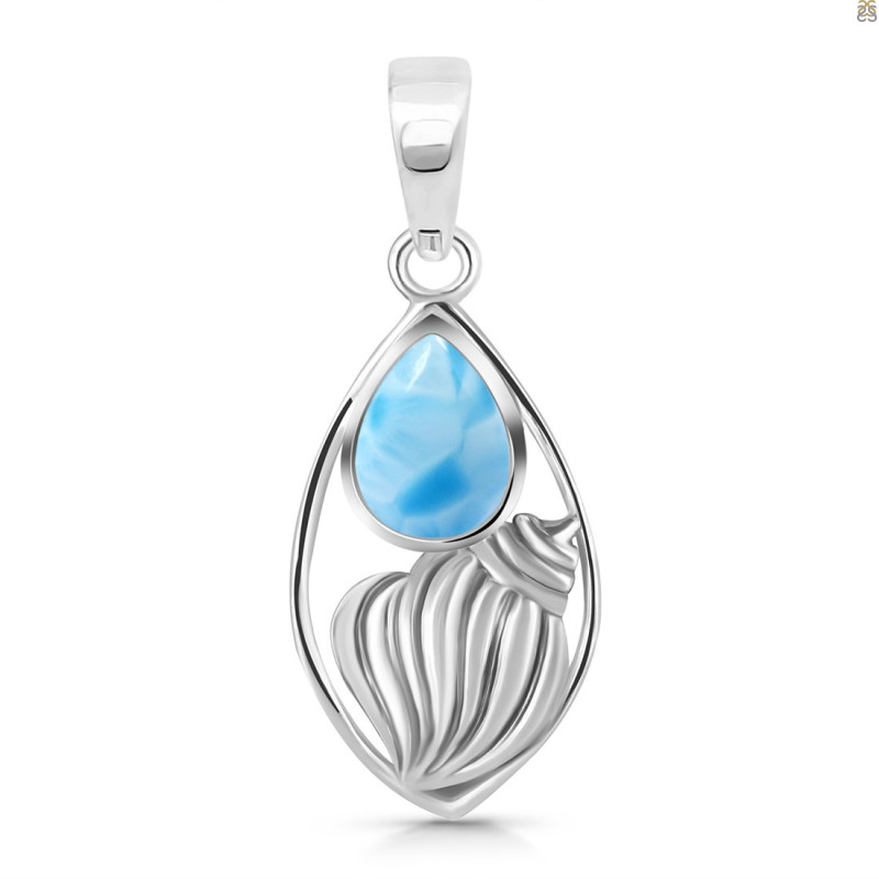 Larimar Shell Pendant LAR-RUP-6.