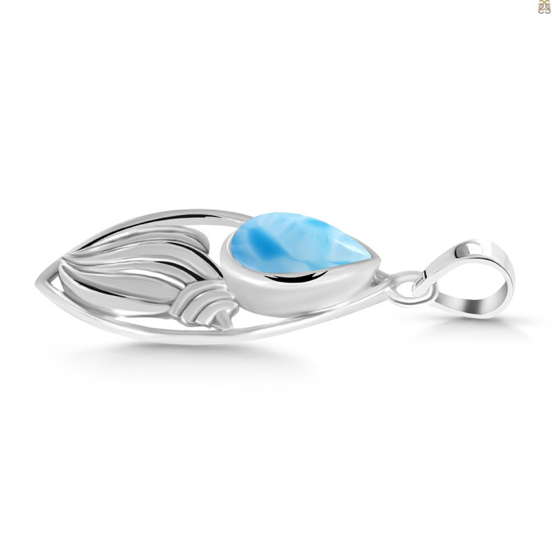 Larimar Shell Pendant