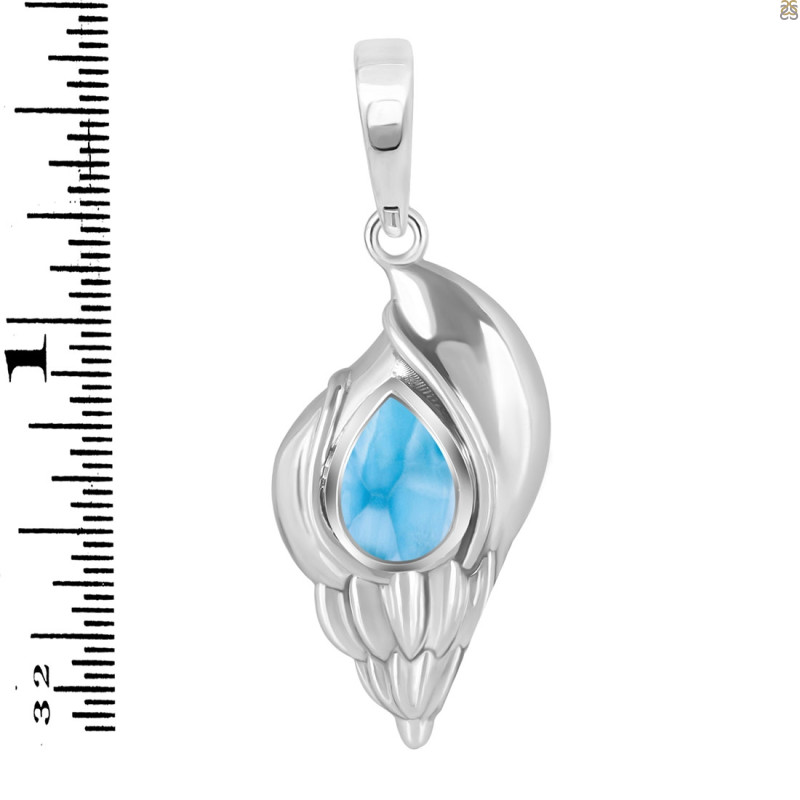 Larimar Shell Pendant LAR-RUP-7.