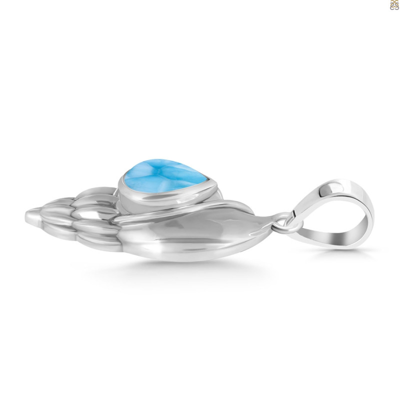 Larimar Shell Pendant