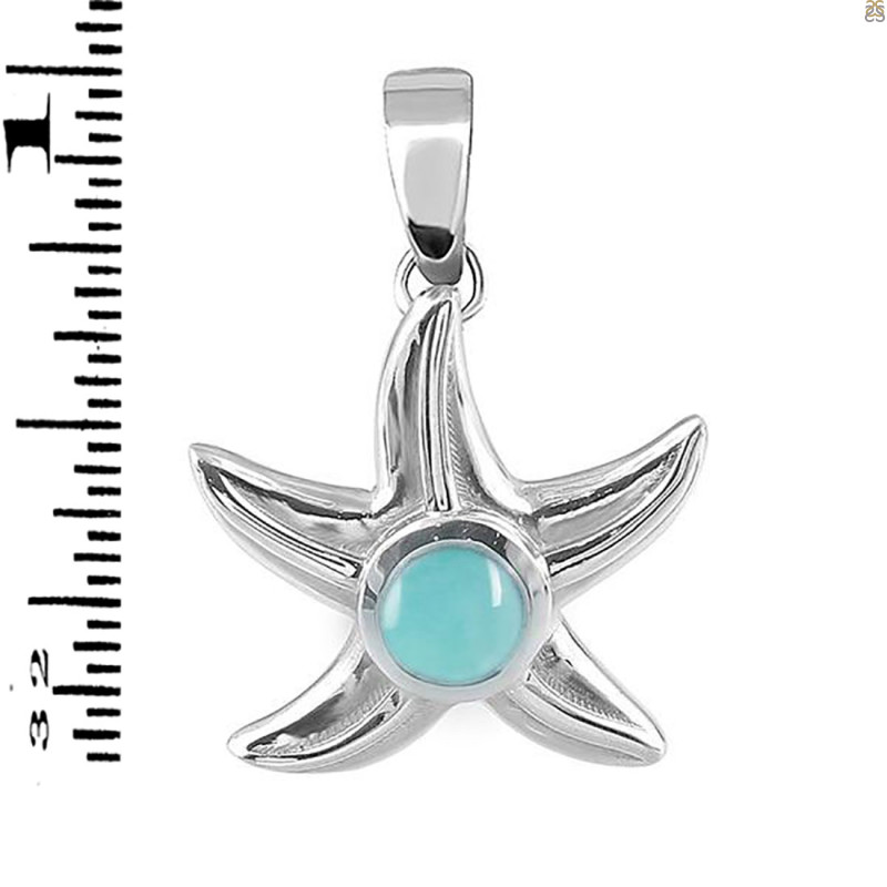 Larimar Star Fish Pendant