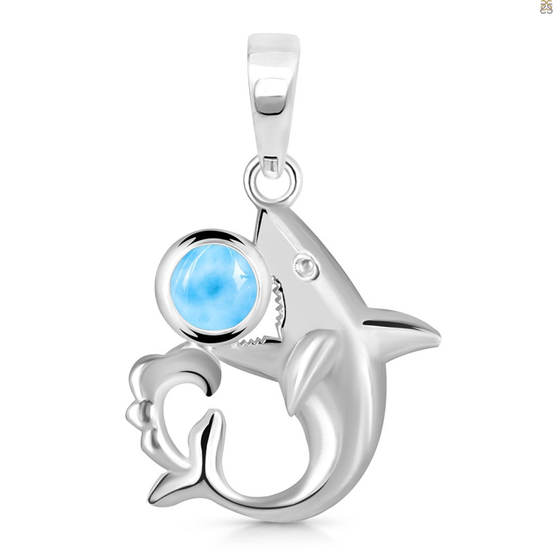 Larimar Shark Pendant LAR-RUP-12.