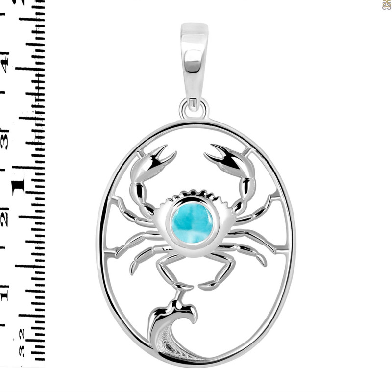Larimar Crab Pendant LAR-RUP-19.
