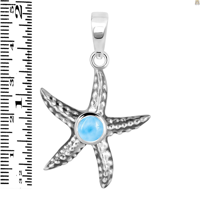 Larimar Star Fish Pendant LAR-RUP-2.
