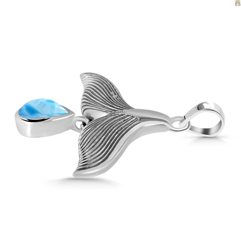 Larimar Whale Tail Pendant