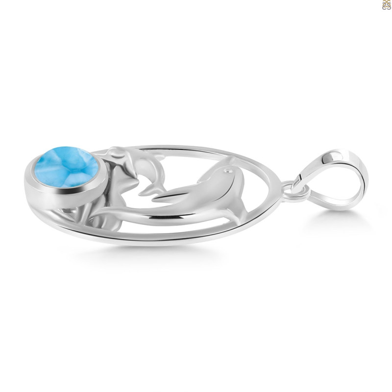 Larimar Sea & Dolphin Pendant