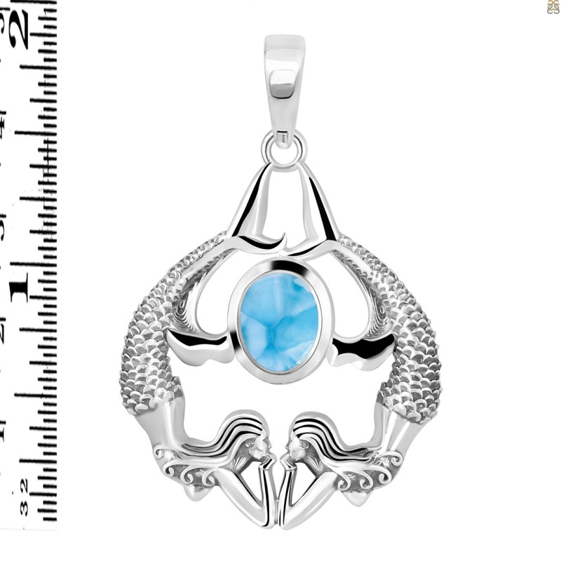 Larimar Mermaid Pendant LAR-RUP-38.