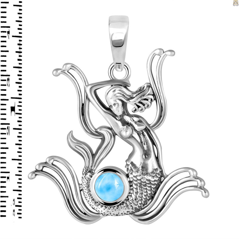 Larimar Mermaid Pendant LAR-RUP-39.