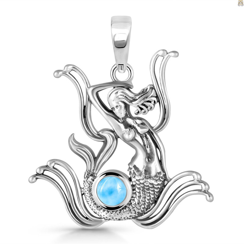 Larimar Mermaid Pendant LAR-RUP-39.