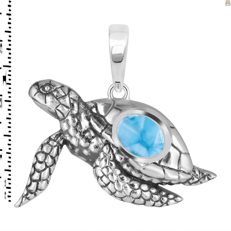 Larimar Turtle Pendant LAR-RUP-42.