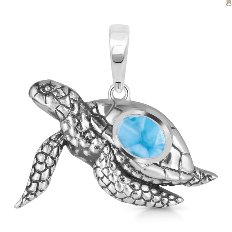 Larimar Turtle Pendant LAR-RUP-42.