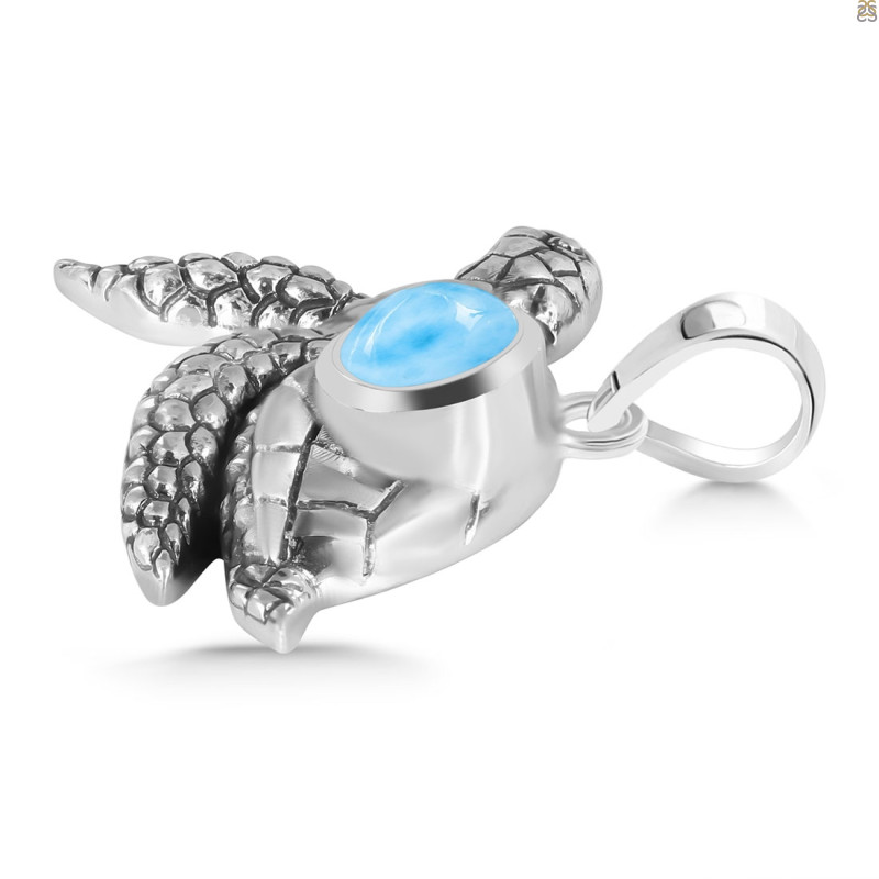 Larimar Turtle Pendant
